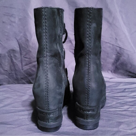 Sorel Joan of Arc II Wedge Boots Black Womens 6.5 - Picture 6 of 10